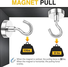 DIYMAG Magnetic Hooks 15pcs 30lbs Cruise Essentials 2026 Magnet Hook | Neodymium Heavy Duty Strong Magnets Hanging Ship Cabins Refrigerator Fridge Classroom Beach Vacation Kitchen Grills Home Tool
