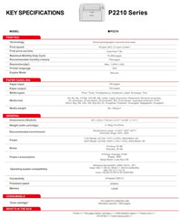 Pantum P2210 Mono Laser Single Function Printer White for Home and Office 22ppm Includes 1600 Page Start Toner Cartridge