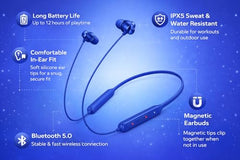 for OnePlus Wireless Z2 Neckband with Fast Charging, Bluetooth 5.2, Dynamic Bass & Crystal Clear Audio (Blue)