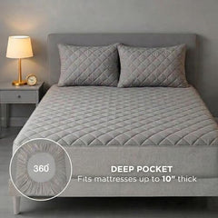 Trance Home Linen Premium 220 GSM+ 72"x36" Single Bed Size Cotton Terry Waterproof Mattress Protector | Elasticated Fitted Non-Toxic Bed Protector | Single Bed Mattresses Cover 72x36 inch, Brown