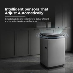 Midea 7.5kg 5-Star Top Load | Fully Auto | Hydrowave Stainless Tub | 10 Programs | 700 RPM | Intelligent Sensors | Auto Tub Clean | Magic Filter | Child Lock | Glass Lid | (MWMTL075FP1ENIG, Inox Grey)
