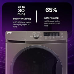 Godrej 9 Kg 5 Star with 5 Years Comprehensive Warranty, Steam Wash, Digi Inverter Motor, 1400 RPM Spin Motor, Fully Automatic Front Load Washing Machine (WFEON ZUS 9014 5.0 IDCRM GLWH, Glacial White)