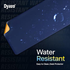 Dyazo Vegan PU Leather Mouse Pad for Remote Work/Office/Gaming, Large Desk Mat, Dual-Sided Anti-Slip, Water-Resistant Design (800 x 300mm, Navy Blue & Yellow)