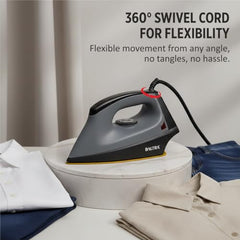 Baltra Casual 750 Watts Dry Iron | Non Stick Coated Soleplate | Light Weight | Adjustable Temperature Control | Cotton Braided Swivel Cord | Press Iron for Clothes | 2 Years Warranty