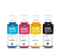 Compatible Inkjet Refill Ink for HP Ink Tank GT51 GT52 Series Replacement Ink for HP 310,315,319,410,415,419,450,510,550,610,GT5810 GT5820,GT5811 Printer (Color Set (BK-70ml 2pc /CMY-70ml))