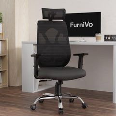 Furnivo Titan Ergonomic Office Chair for Home & Office | Adjustable Armrests | 120 Recline | Lumbar Support | Thick Cushioned Seat | Heavy-Duty Base | 3 Years Warranty (Eco Black Red)