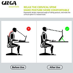 GIZGA Essentials Laptop Stand Riser for 12 to 15.6 Inch Laptop, MacBook, Tablet| Ergonomic Height/Angle Adjustable Stand with Phone Holder, Heat Dissipation, Anti-Slip Base, Portable Lightweight ABS