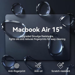 EooCoo Case for MacBook Air 15 inch M5 M4 M3 M2 2026-2023, Sparkly Clear