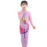 SYGA Children's Swimsuit Long Sleeve Yellow Hair Barbie Mermaid-L Size Perfect for Kids Age 5-6 Years Old (Purple)