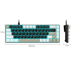 MageGee Portable 60% Mechanical Gaming Keyboard, MK-Box LED Backlit Compact 68 Keys Mini Wired Office Keyboard with Blue Switch for Windows Laptop PC Mac - Blue/White