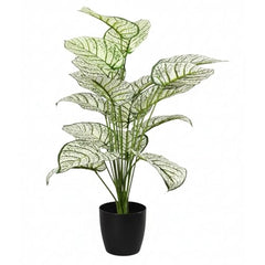 GARDEN GYANI Artificial Areca Palm Plant with Black Pot – 145 cm Tall Faux Tropical Decorative Plant with 35 Leaves for Home, Office & Living Room Décor