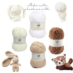 NESTNHAVEN , Plush & Cuddly Sets 2.0 , Chenille Yarn Supersoft Hand Knitting Wool Ball, set of 4 , 400 grams (1 Ball/100 Gram Each) Suitable for Craft, Babywear, Toys , Baby Blankets , 5 Bulky, Shades - NNHS 2.0 (Set 26 baby Pink , lilac , hot pink…