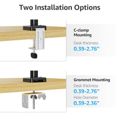 MOUNTUP Dual Monitor Stand for Desk, Monitor Arms for 2 Monitors 13-32 Inch | Holds 4.4-19.8lbs per Arm, VESA 75x75/100x100, Full Motion Monitor Mount for Home Office, C-Clamp & Grommet Base, Black