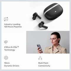 boAt 2026 Launch Nirvana Ion TWS Earbuds (Lunar Black) | Massive 120 Hours Playtime, Quad Mics ENx™ Tech, Multipoint Connectivity, In-Ear Detection, Dual EQ Modes, and BEAST™ Mode
