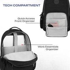 Safari Jet 25L Laptop Backpack, School Bag for Boys and Girls, College Bag, Office Bag, Travel Bag for Men and Women, 2 Compartments, Organiser, Bottle Holder, Front Pocket for Chargers, Black
