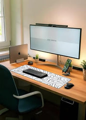 SPIN CART Large Gaming Mouse pad, Long XXL Extended Desk Table Mat Mousepad for Laptop PC Computer (Abstract Blue)