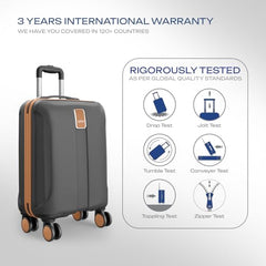 Safari Thorium Royale 8 Wheels Spinner Set of 3 Trolley Bags Hard Case Polycarbonate Luggage,TSA Lock,Wet Pouch Organized Interior,Suitcase for Travel,Trolley Bags for International Travel, Gun Metal