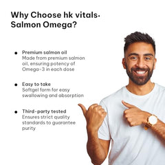 hk vitals Omega 3, 60 Fish Oil Capsules + Multivitamin, 60 Tablets | 1000mg Omega 3 with 180mg EPA and 120mg DHA | For Brain, Heart, and Joints Health