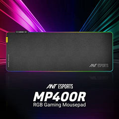 Ant Esports MP400 RGB - Gaming Mouse Pad-XL- Large Extended LED Mousepad, Anti-Slip Rubber Base with Waterproof Coating for Gamer/Office – Black.