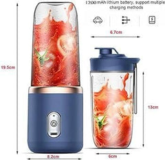 VANSHORA Portable Juicer Blender With Shaker Bottle And Safety Sensor | USB Rechargeable 6 Blade Mini Blender For Fruits Protein Shake Gym Travel