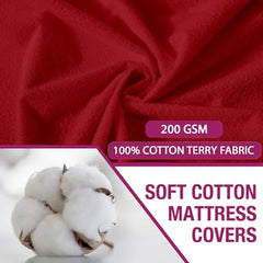 Trance Home Linen Premium 220 GSM+ 72"x36" Single Bed Size Cotton Terry Waterproof Mattress Protector | Elasticated Fitted Non-Toxic Bed Protector | Single Bed Mattresses Cover 72x36 inch, Brown