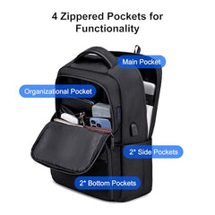 Arctic Hunter Backpack for Men Women 28L Medium Formal Business 15.6" Laptop Bag with Shockproof Pocket USB Port for Office Weekend Travel College Water Resistant,Black