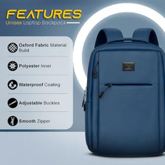 REDHORNS Waterproof 15.6-Inch Laptop Backpack for Unisex Travel Laptop Bag For Office Bag School Bag College Bag Business Bag - Black