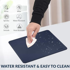Tukzer Extended Vegan PU Leather Mouse Pad Desk mat Smooth Reversible Dual Color Splash Proof Anti Fray Stitched Edges Non-Slip Mousepad for Laptop Notebook Gaming Computer(Blue & Yellow 90CM X 45CM)