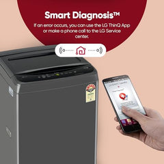 LG 7 Kg 5 Star Smart Inverter Technology Fully Automatic Top Load Washing Machine (T70VBMB1Z, Auto Prewash, Turbodrum, Stainless Steel drum, LED Display, Smart Diagnosis Middle Black)