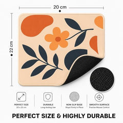 omne TECH Mousepad for Desk | Smooth Waterproof Surface, Anti-Slip Rubber Base, Durable & Comfortable Mouse Pad for Office, Laptop & Computer (Abstract Leaf Patten)