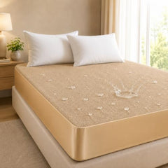 HOMEKART Premium Cotton 220TC 78 x 72 x 8 King Size Double Bed Mattress Cover Protector with Zip/Chain|Provides All Around Protection - 1 pc Multicolor (Grey, 78 x 72 x 8)