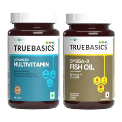 TrueBasics Advanced Multivitamin,60 Tablets + Omega 3 Fish Oil,60 Capsules