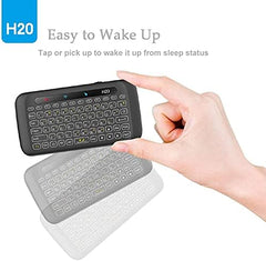 ETZIN Mini Wireless Keyboard,H20 with Touchpad, Colorful Backlit Small Wireless Keyb-oard,Full Size Touchpad, Handheld IR Remote Keyboard for Android TV Box Windows etc (EPL-600KM)