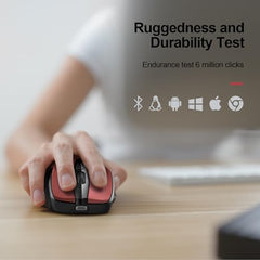 TECKNET Wireless Mouse, BT 5.0/2.4G, Rechargeable 6-DPI Silent, Grey