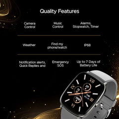 boAt Ultima Regal w/ 2.01”(5.10 cm) Crystal-Clear AMOLED Display, 1000 NITS Brightness,Premium Metal Body, Functional Crown, 100+ Sports Modes, Fitness Smart Watch for Men & Women (Steel Black)