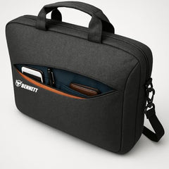 Bennett™ Mystic Unisex Adult Men's Laptop Bag 15.6 inch Side Shoulder Briefcase Satchel Messenger Business Bags for Men & Women Front Pocket for Laptop Accessories - Black (6 Month Warranty)
