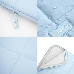 Linpr Puffy Laptop Sleeve 15-16 Inch, Laptop Carrying Case, Matte Blue
