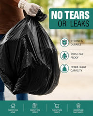 Regennx black Garbage Bags for Dustbin |Medium 19x21 inches |180 Plastic Bags for Home | 30 Pcs x Pack of 6 plastic bag Medium Size for Waste Disposal.