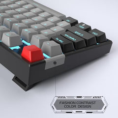 MageGee 75% Mechanical Gaming Keyboard with Brown Switch, LED White Backlit Keyboard, 87 Keys Compact TKL Wired Computer Keyboard for Windows Laptop PC Gamer - Retro Grey/White
