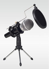 Syga Mic Plug & Play with Tripod Stand & Pop Filter for iMac PC Laptop Desktop Windows Computer