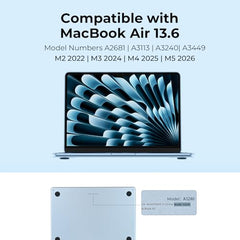 EooCoo Case for MacBook Air 13.6" Cover M5 M4 M3 M2 2026-2022 Light & Thin