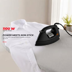 USHA EI 3710 Primora 2 KG Heavy Weight Dry Iron| 1100W| Non-stick Dual Coated Sole Plate For Easy Gliding & Long Life| 1.8 m Long Cord| Dual Layer Safety | 2 Years Warranty