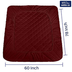GADDA CO 100% Waterproof Premium Cotton Feel Mattress Protector King Size 78x72 Inch|Ultra Soft Breathable & Fitted Bed Protector Terry Cover Double Bed (6.5x6 feet, Fits 10 Inches, Grey)