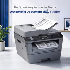 Brother MFC L2701DW WiFi Auto Duplex Laser Printer with 30 PPM Print Speed, Multifunction Print Scan Copy Fax, Automatic Document Feeder, 2 in 1 ID Copy Button, 2-line LCD Display, 250 Sheets Tray
