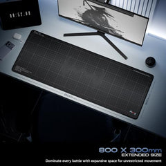 daWg KeyMat R1 Esports Gaming Mouse Pad, 800 x 300 mm, 4mm Thickness Extended Desk Mat, Anti-Fray Stitching, Anti-Skid Rubber Base, Pro-Grade Tracking Surface, High-Velocity Glide (Dragon)