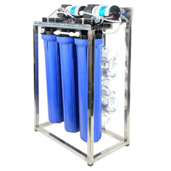 Apec Water 100 LPH Commercial RO+UV Water Purifier System With Double Pump Purification Stainless Steel, With TDS Adjuster BLUE 100L