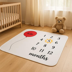 MOMISY Baby Milestone Blanket and Props for Baby's |1 to 12 Months Prop |Baby Bedding |Ac Room Blanket for Summer|Newborn| Infants Winter Blanket(RedBalloon)