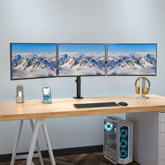 WALI Triple Monitor Mount, Three Desk Mount Fits 13-27in Screens,Holds up to 22lbs, Multiple Monitor Stand with Tilt, Swivel, Rotation, VESA 75x75,100x100mm(M003S), Black
