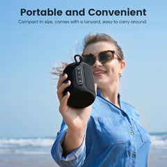 Deeyaple Portable Bluetooth Speaker, IP67 Waterproof Mini Bluetooth Speaker Wireless V5.3 with Stereo Sound,All Day,TWS Pairing,LED Light,Gift for him/her (Red)