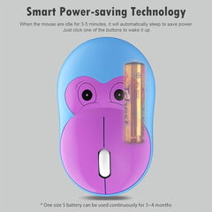 Lomiluskr Cute Cat Wireless Mouse, Lightweight Soundless Mice, 2.4G Wireless Mice, Candy Colors, Kawaii Mouse for Girls and Kids (Purple)